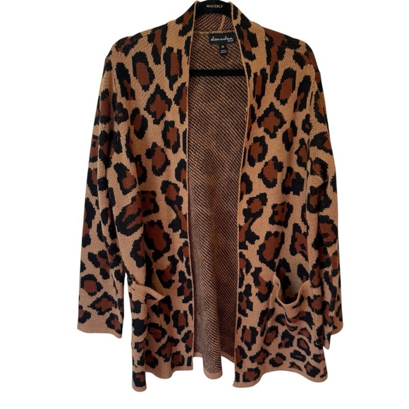 Worth Sweaters - Women's Leopard Print Sweater Cardigan